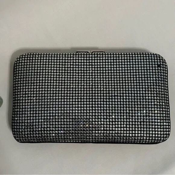 Judith Leiber Swarovski Crystal Evening Bag Clutch with Chain Mirror Comb Glam - Picture 6 of 16